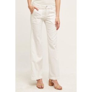 Pilcro and the Letterpress linen wide leg trousers